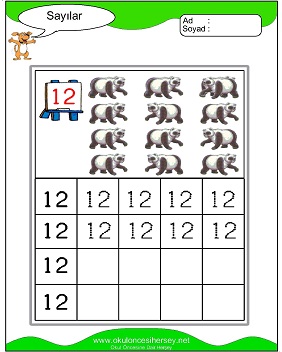 okul öncesi 0 sayısı çizgi çalışması